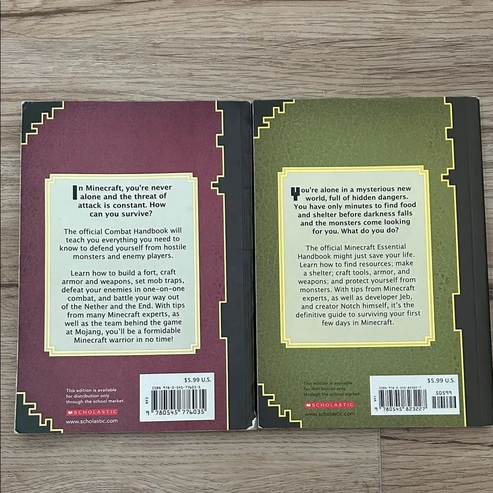 Minecraft Combat and Essential Handbooks - Purple and Green